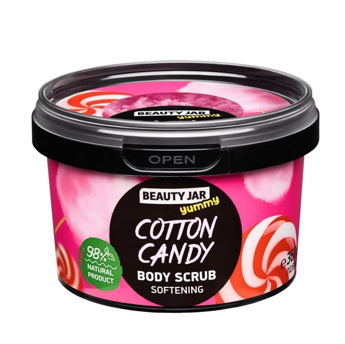7BJ23-6133-YUMMY COTTON CANDY SCRUB Beauty Jar "YUMMY" COTTON CANDY Softening Body Scrub 360gr - Image 1