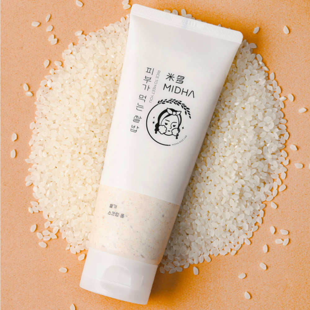 MIDHA Rice Bran Scrub Foam 3 MIDHA – Rice bran scrub foam 150ml - Image 1